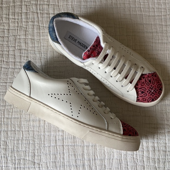 New STEVE MADDEN REZUME LOW TOP distressed SNEAKER boho - Picture 4 of 9